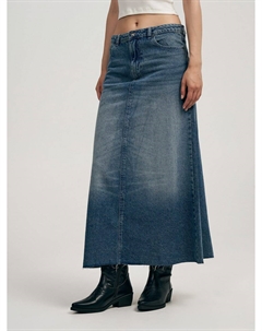 Джинсовая юбка ниже колен с разрезом Твое