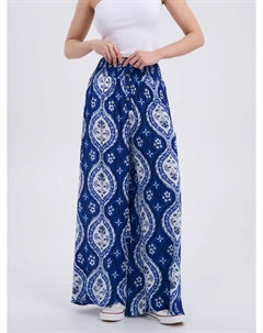 Широкие брюки палаццо с орнаментом и завышенной посадкой Твое