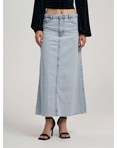 Джинсовая юбка ниже колен с разрезом Твое