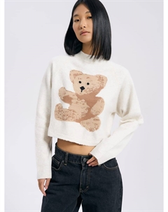 Короткий джемпер с плюшевым медведем Твое