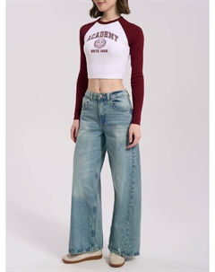 Джинсы широкие со смешенными боковыми швами Твое