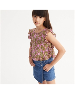 Блузка укороченная с принтом без рукавов фиолетовый La redoute collections