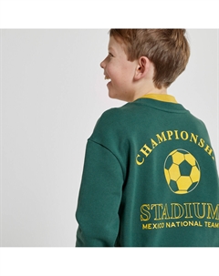 Свитшот с принтом футбол зеленый Laredoute