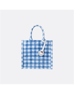 Сумка-тоут medium из шлка в клетку с брелком Hello Kitty и съмным ремнм белый Laredoute