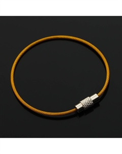 Брелок для ключей, стальной трос, 15 см, желтый Torso