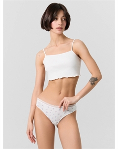 Трусы женские белые с цветочным принтом Mark formelle