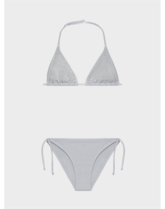 Купальник со стразами, серебристый Saint barth