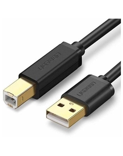Кабель интерфейсный UGREEN US135 USB 2.0 A(m) to USB-B(m) Print с магнитным крепежом, цвет: черный Ugreen