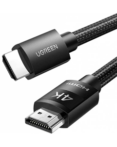 Кабель интерфейсный HD119 40104_ 4K HDMI Cable Male to Male Braided, 10м, черный Ugreen