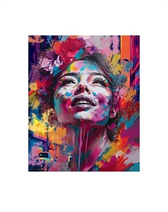 Картина на холсте Девушка в красках 40x50 см Без бренда