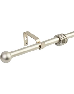 Карниз однорядный раздвижной шар d19/16 мм 140-280 см металл цвет матовая сталь Orbis