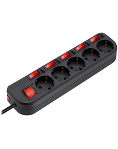 Сетевой фильтр Buro 500SH-5-SW-B, чёрный