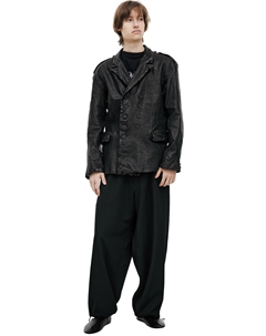 Кожаный пиджак с пуговицами Yohji yamamoto