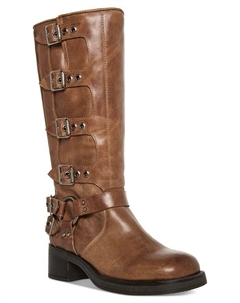 Женские мотоботы Brocks до середины икры с пряжками, цвет Distressed Brown Steve madden