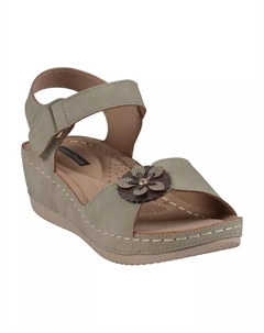 Женские босоножки Maxwell на танкетке с цветочным декором, зеленый Gc shoes