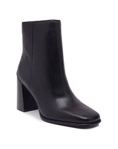 Кожаные ботильоны на столбике, черный Guess