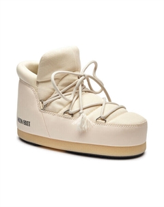 Зимние ботинки женские из текстиля и экокожи короткие, бежевый Moon boot