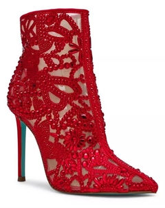 Женские ботильоны со стразами, красный Betsey johnson