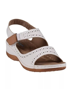 Женские сандалии на плоской подошве с перфорацией и двойной полосой Foster, белый Gc shoes
