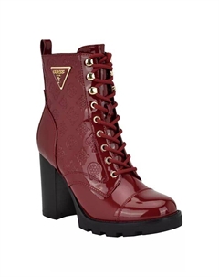 Женские походные ботинки на шнуровке Neadyn на каблуке с выступами и шнуровкой, красный Guess