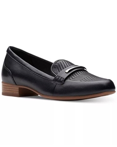 Женские лоферы без шнуровки Juliet Aster на плоской подошве, черный Clarks