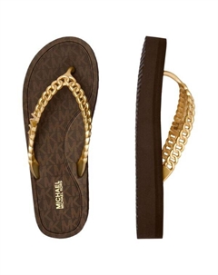 Пляжные тапочки заза, коричневый Michael kors