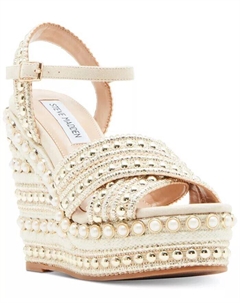 Женские босоножки на танкетке из можжевельника и рафии на платформе, желтый Steve madden