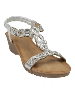 Женские босоножки Damaris на танкетке с декорированной пяткой и пяткой, серый Gc shoes