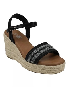 Женские босоножки Solene-эспадрилья на танкетке с пяткой на пятке, черный Gc shoes