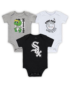 Набор из 3 сменных боди для мальчиков и девочек черного, белого и серого цвета Chicago White Sox, мультиколор Outerstuff