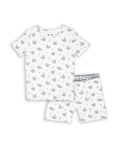 Детский комплект с бабочкой для девочек, состоящий из двух предметов, с короткими рукавами и усилителем; Шорты Пижамный комплект, мультиколор Bellabu bear