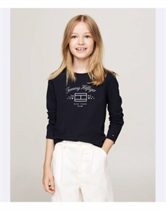 Блуза Slim fit, синий Tommy hilfiger