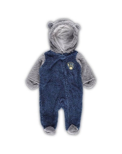 Флисовая пижама Тедди с молнией во всю длину для новорожденных, синий Outerstuff