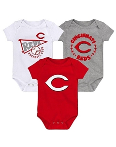Комплект боди Cincinnati Reds Biggest Little Fan для мальчиков и девочек красного, белого и серо-хизерового цвета из 3 штук, мультиколор Outerstuff