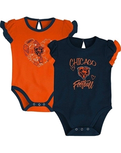Комплект боди из двух частей темно-синего и оранжевого цветов для новорожденных Chicago Bears Too Much Love, синий Outerstuff