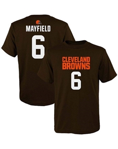 Футболка Big Boys Baker Mayfield Brown Cleveland Browns Mainliner Имя игрока Номер, коричневый Outerstuff