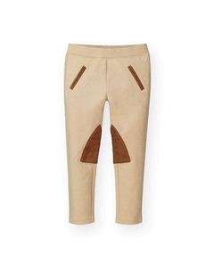 Брюки для верховой езды Ponte для девочек, для малышей, хаки Hope & henry
