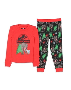 Облегающий детский пижамный комплект для сна с логотипом Мир Юрского периода, мультиколор Jurassic park