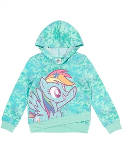 Пуловер из махровой ткани Rainbow Dash для девочек, толстовка-перекресток с капюшоном для малышей и больших детей, синий My little pony