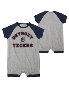 Комбинезон с длинными кнопками Detroit Tigers Extra Base Hit для мальчиков и девочек Heather Grey, серый Outerstuff