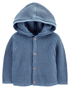 Хлопковый кардиган с капюшоном для маленьких мальчиков, синий Carter`s
