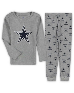 Серая ковбойская футболка с длинными рукавами и брюки для дошкольников для мальчиков и девочек, комплект для сна, серый Outerstuff