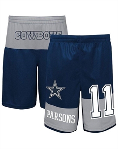 Шорты Big Boys Micah Parsons Navy Dallas Cowboys с именем и номером игрока, синий Outerstuff