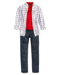 Футболка-поло, рубашка и джинсы для малышей, маленьких мальчиков и больших мальчиков Tommy hilfiger