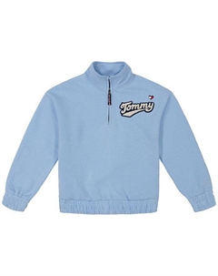 Флисовый свитшот с молнией на четверть для больших девочек, синий Tommy hilfiger