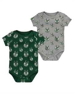 Комплект из двух комплектов боди для новорожденных Hunter Green и Grey для мальчиков и девочек Milwaukee Bucks, зеленый Outerstuff