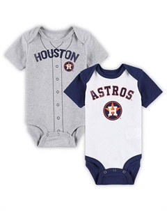 Комплект из двух боди Little Slugger белого и серо-хизерового цвета для мальчиков и девочек Houston Astros, белый Outerstuff