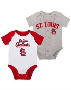 Комплект из двух боди Little Slugger St. Louis Cardinals белого и серого цвета для новорожденных для мальчиков и девочек, белый Outerstuff