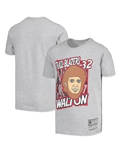 Серая футболка Big Boys Bill Walton Portland Trail Blazers Hardwood Classics King of the Court Player, серый Mitchell and ness