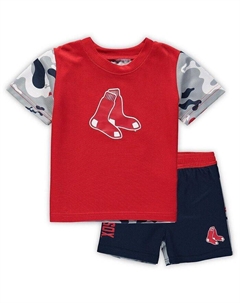 Комплект из футболки и шорт Boston Red Sox Pinch Hitter для новорожденных, красный, темно-синий, красный Outerstuff